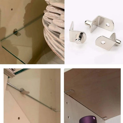20 Pcs Shelf Support Peg,L Shaped Metal Shelf Peg With Hole,6 Mm Cabinet Shelf Bracket Peg,L-Shaped Plated Shelf Pins Holders for Bookcase Kitchen Closet Shelf Shelves Furniture Cabinet 20PCS.