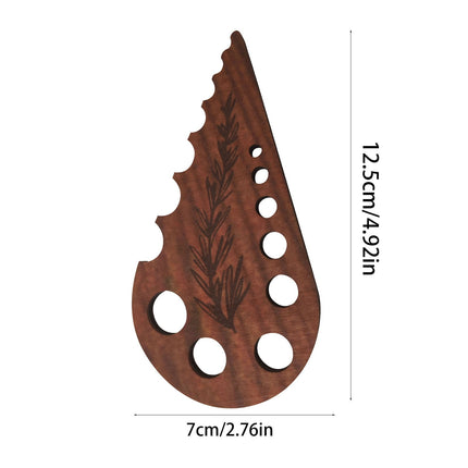 Herb Stripper 8 Holes,Herb Stripper Tool,Wooden Herb Stripper Vegetable Leaf Remover,Different Aperture Designs Wood Stripping Strippers Suitable for Herbs, Parsley, Coriander, Thyme Khaki.