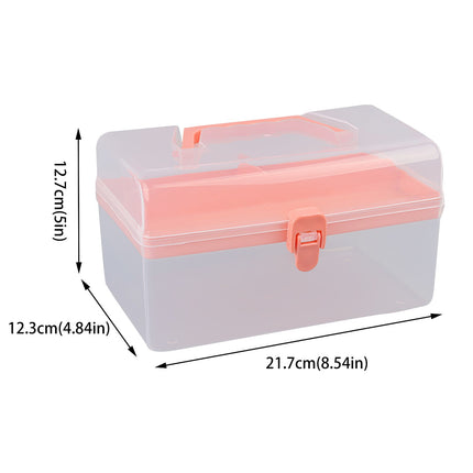 Home Box and Travel Storage Box, Plastic Kit Case Container Empty, Box with Lock Lid & Handle, Emergency Organizer for Family and Traveling, 9.1x4.7x3.7 8.54" x 4.84" x 5.0" Grey.
