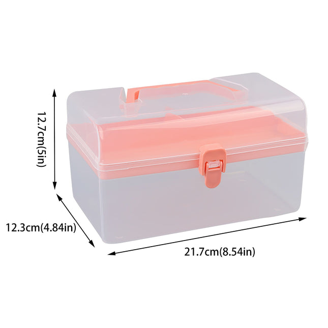 Home Box and Travel Storage Box, Plastic Kit Case Container Empty, Box with Lock Lid & Handle, Emergency Organizer for Family and Traveling, 9.1x4.7x3.7 8.54" x 4.84" x 5.0" Grey.