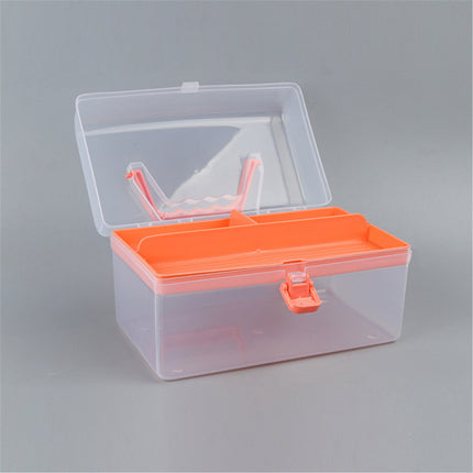 Home Box and Travel Storage Box, Plastic Kit Case Container Empty, Box with Lock Lid & Handle, Emergency Organizer for Family and Traveling, 9.1x4.7x3.7 8.54" x 4.84" x 5.0" Grey.