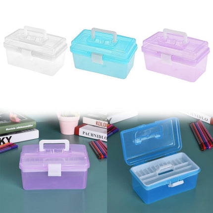 Home Box and Travel Storage Box, Plastic Kit Case Container Empty, Box with Lock Lid & Handle, Emergency Organizer for Family and Traveling, 9.1x4.7x3.7 7.87" x 4.72" x 4.13" White.