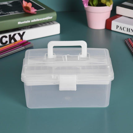 Home Box and Travel Storage Box, Plastic Kit Case Container Empty, Box with Lock Lid & Handle, Emergency Organizer for Family and Traveling, 9.1x4.7x3.7 7.87" x 4.72" x 4.13" White.