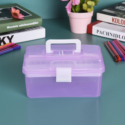 Home Box and Travel Storage Box, Plastic Kit Case Container Empty, Box with Lock Lid & Handle, Emergency Organizer for Family and Traveling, 9.1x4.7x3.7 7.87" x 4.72" x 4.13" White.