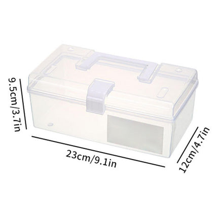 Home Box and Travel Storage Box, Plastic Kit Case Container Empty, Box with Lock Lid & Handle, Emergency Organizer for Family and Traveling, 9.1x4.7x3.7 9.1" x 4.7" x 3.7" White.