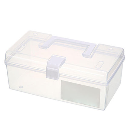 Home Box and Travel Storage Box, Plastic Kit Case Container Empty, Box with Lock Lid & Handle, Emergency Organizer for Family and Traveling, 9.1x4.7x3.7 9.1" x 4.7" x 3.7" White.