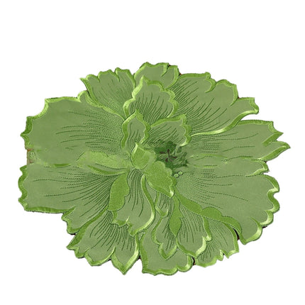 4 Pcs Flower Placemat,3D Flower Placemats,Flower Shape Placemat,Heat-Resistant And Washable Placemat for Dining Table,Tablemats Kitchen Table Setting Decorative for Wedding Holiday Dining Table,Red Green.