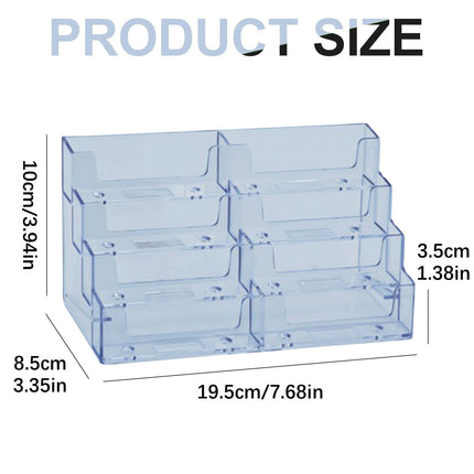 Business Card Holder, Acrylic Business Card Stand for Desk with 4 Tier, Plastic Cards Display Holder for Exhibition, Home and , 8 Pocket, 1 Pack, 7.68x3.35x3.94 7.68" x 3.35" x 3.94" Clear.