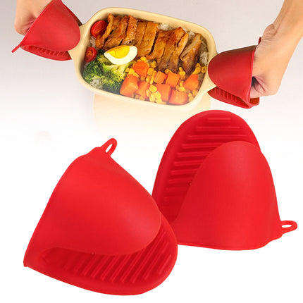 Mini Oven Gloves, Oven Heat Pot Holder, Cute Kitchen Mittens, Silicone Heat Resistant Cooking Pinch Mitts Potholder for Kitchen Cooking & Baking, 1 Pair, 4.4x3.2 4.4" x 3.2" Orange.