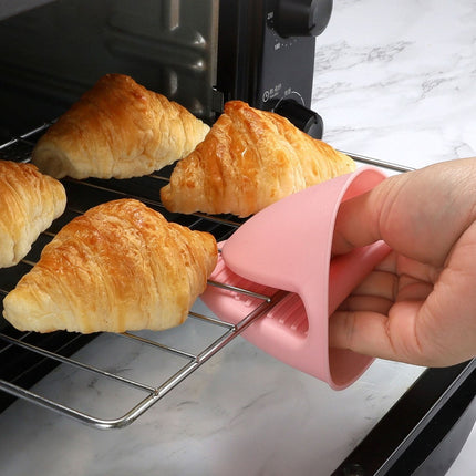 Mini Oven Gloves, Oven Heat Pot Holder, Cute Kitchen Mittens, Silicone Heat Resistant Cooking Pinch Mitts Potholder for Kitchen Cooking & Baking, 1 Pair, 4.4x3.2 4.4" x 3.2" Orange.