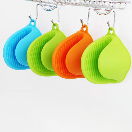 Mini Oven Gloves, Oven Heat Pot Holder, Cute Kitchen Mittens, Silicone Heat Resistant Cooking Pinch Mitts Potholder for Kitchen Cooking & Baking, 1 Pair, 4.4x3.2 4.4" x 3.2" Orange.