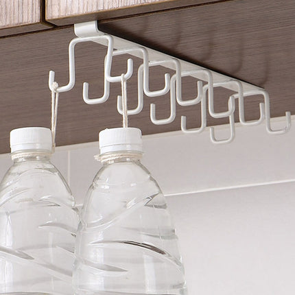 Under Cabinet Storage Mug Hooks, Under Cabinet Utensil Holder Hanger Hook, Double Sided Utensil Racks Coffee Mug Holder for Kitchen Storage, 12 Hooks, 10.03x3.15x2.75 10.03" x 3.15" x 2.75" Black.