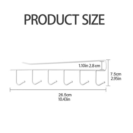 Under Cabinet Storage Mug Hooks, Under Cabinet Utensil Holder Hanger Hook, Double Sided Utensil Racks Coffee Mug Holder for Kitchen Storage, 12 Hooks, 10.03x3.15x2.75 10.43" x 2.95" Black/2 Pack.