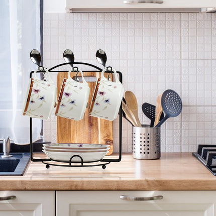 Under Cabinet Storage Mug Hooks, Under Cabinet Utensil Holder Hanger Hook, Double Sided Utensil Racks Coffee Mug Holder for Kitchen Storage, 12 Hooks, 10.03x3.15x2.75 7.3" x 6.7" x 8.2" Silver.