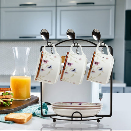 Under Cabinet Storage Mug Hooks, Under Cabinet Utensil Holder Hanger Hook, Double Sided Utensil Racks Coffee Mug Holder for Kitchen Storage, 12 Hooks, 10.03x3.15x2.75 7.3" x 6.7" x 8.2" Silver.