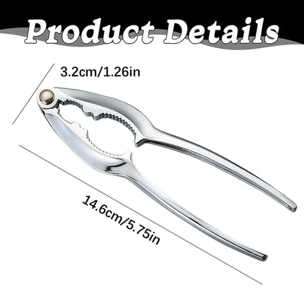 Walnut Cracker Tools, Nut Crackers for all Nuts, Walnut Nutcrackers, Metal Nut Shell Openers, Nut Shell Breakers Crackers, Kitchen Tools with Handle for Pecans Hazelnuts Pistachio, 1 Pcs, 5.75x1.26 5.75" x 1.26" Silver.