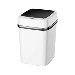 Smart Sensor Trash Can with Auto-Open Lid, Odor-Proof Sealed Design for Kitchen Bathroom Living Room, Long Battery Life and Hands-Free Operation, Modern Automatic Garbage Bin for Home Use White.