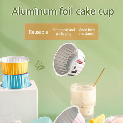 Aluminum Foil Baking Cups with Lids,20pcs Round Pudding and Cake Molds,Heat-Resistant Up to 250°C,Reusable for Oven,Microwave,and BBQ,Ideal for Parties,Catering,and Home Baking Blue.