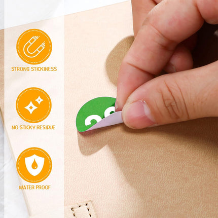 1 Inch Round Number Stickers,1-100 Multi-Color Self-Adhesive Labels for Mailbox,Scrapbook,and DIY Crafts,Easy to Peel and Stick on Various Surfaces,Durable Paper Material for Long-Lasting Use Green.
