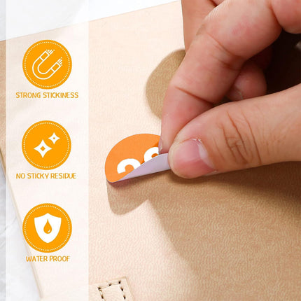 1 Inch Round Number Stickers,1-100 Multi-Color Self-Adhesive Labels for Mailbox,Scrapbook,and DIY Crafts,Easy to Peel and Stick on Various Surfaces,Durable Paper Material for Long-Lasting Use Orange.