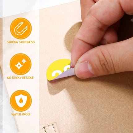 1 Inch Round Number Stickers,1-100 Multi-Color Self-Adhesive Labels for Mailbox,Scrapbook,and DIY Crafts,Easy to Peel and Stick on Various Surfaces,Durable Paper Material for Long-Lasting Use Yellow.