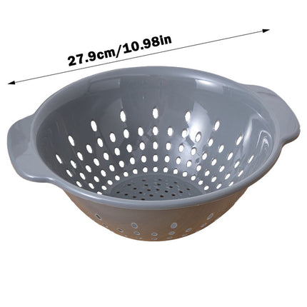 Deep Plastic Strainer Colander with Handle, BPA-Free Plastic Strainer, Durable and Dishwasher Safe, Use for Pasta, Noodles, Spaghetti, Vegetables and More, 1 Pcs, 12.59 Inches 12.59" Grey.