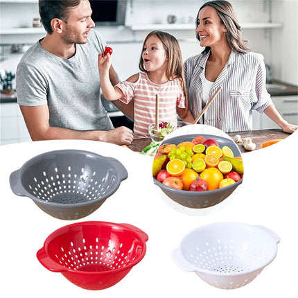 Deep Plastic Strainer Colander with Handle, BPA-Free Plastic Strainer, Durable and Dishwasher Safe, Use for Pasta, Noodles, Spaghetti, Vegetables and More, 1 Pcs, 12.59 Inches 12.59" Grey.
