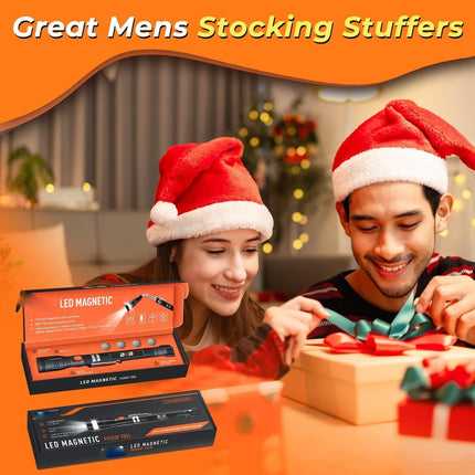 Magnetic Pickup Tool, Gifts for Men, Telescoping Magnet Flashlight, Gifts Idea & Stocking Stuffers for Men, Mechanic, Boyfriend, Christmas Gifts for Dad, Husband, Father, 1 Pcs, 23.6 Inches 23.6" Black.