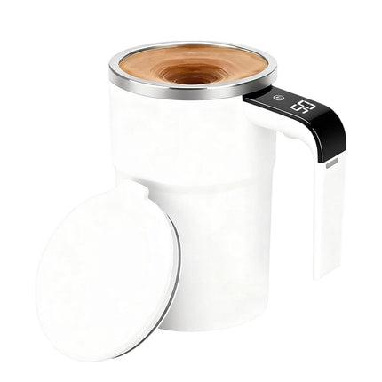 Self-Stirring Magnetic Coffee Mug with Temperature Display,Automatic Mixing for Coffee Tea and Shakes,Food Grade 304 Stainless Steel Liner,Smart LCD Screen for Real-Time Heat Monitoring A.