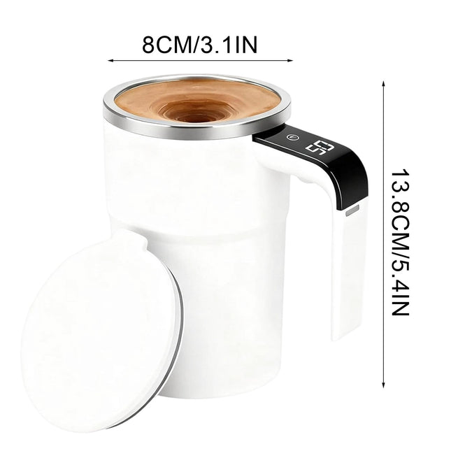 Self-Stirring Magnetic Coffee Mug with Temperature Display,Automatic Mixing for Coffee Tea and Shakes,Food Grade 304 Stainless Steel Liner,Smart LCD Screen for Real-Time Heat Monitoring A.