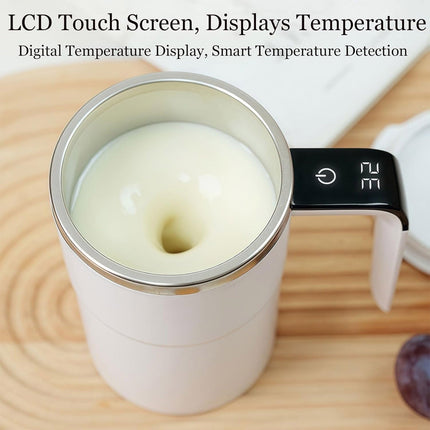 Self-Stirring Magnetic Coffee Mug with Temperature Display,Automatic Mixing for Coffee Tea and Shakes,Food Grade 304 Stainless Steel Liner,Smart LCD Screen for Real-Time Heat Monitoring A.