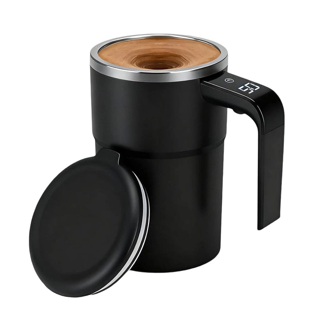 Self-Stirring Magnetic Coffee Mug with Temperature Display,Automatic Mixing for Coffee Tea and Shakes,Food Grade 304 Stainless Steel Liner,Smart LCD Screen for Real-Time Heat Monitoring B.
