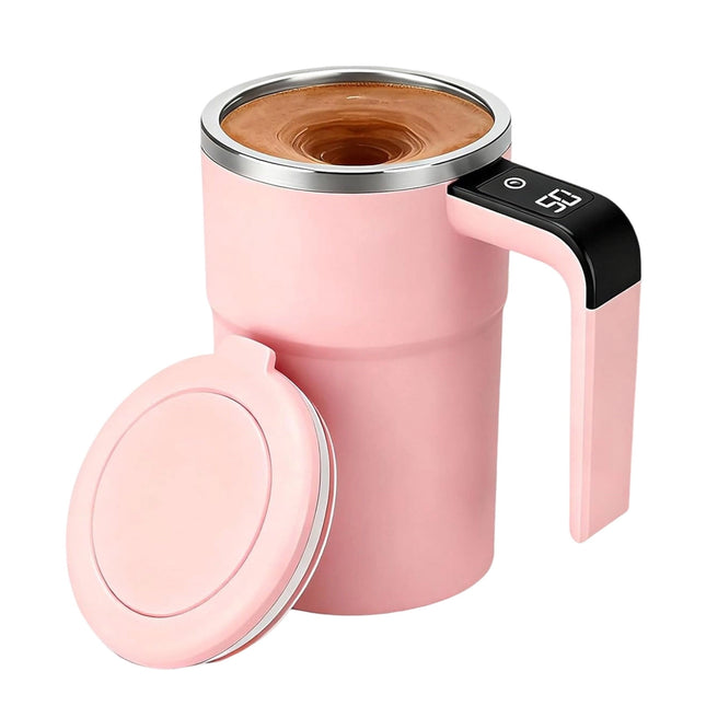 Self-Stirring Magnetic Coffee Mug with Temperature Display,Automatic Mixing for Coffee Tea and Shakes,Food Grade 304 Stainless Steel Liner,Smart LCD Screen for Real-Time Heat Monitoring C.