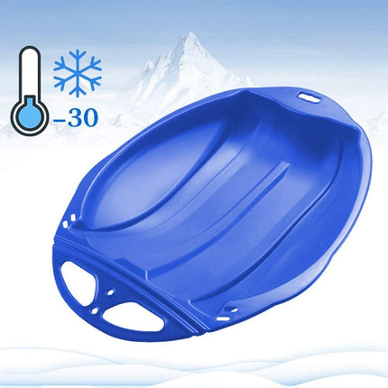 Round Snow Sled Disc for niñas & Adults, Durable PP Plastic Sand Slider & Winter Ski Pad, Non-Slip Design with Deep Seat for Safe Snow, Grass, and Sand Adventures, Supports Up to 100kg Blue.