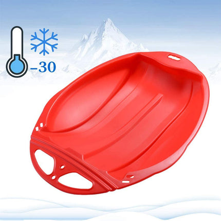 Round Snow Sled Disc for niñas & Adults, Durable PP Plastic Sand Slider & Winter Ski Pad, Non-Slip Design with Deep Seat for Safe Snow, Grass, and Sand Adventures, Supports Up to 100kg Red.