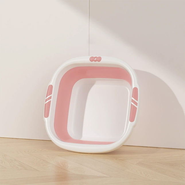 Collapsible Wash Basin,Multi-Use Folding Sink for Kitchen,Camping,and Laundry,Portable Dish Pan with Anti-Slip Bottom,Space-Saving Design for Travel and Outdoor BBQ,Durable and Easy to Store Pink.