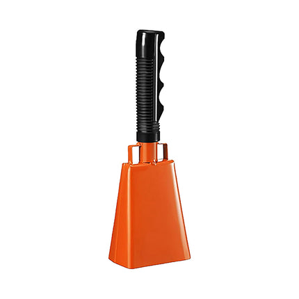 2025 120dB Loud Brass Cowbell with Non-Slip Handle and Adjustable Strap,Perfect for Sporting Events like Baseball and Football Games,Also Ideal for Graduations,Parades,and Cheerleading Activities Orange.