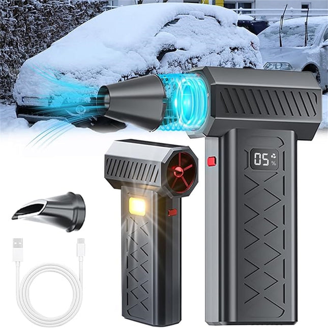 Mini Turbo Snow Blower,Turbo Blower for Car with Magnetic Nozzle,Portable Snow Turbo Blower,Ideal for Vehicle Snow Removal and Home Cleaning,5000W Snow Blower for Car Windshield Snow Removal Black.