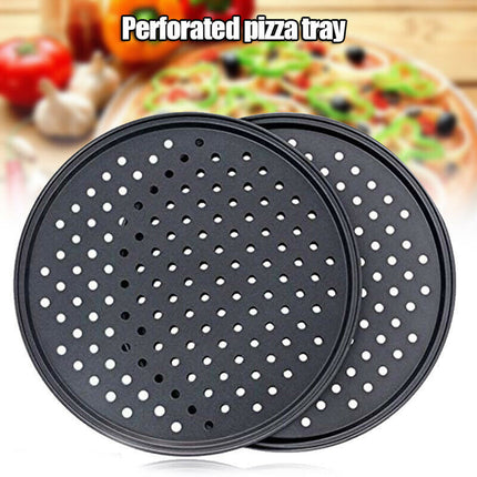 Pizza Pan for Oven, Nonstick Pizza Pans, Carbon Steel Pizza Pan with Holes, Pizza Baking Pan for Oven Baking Supplies, for Home Baking Kitchen Oven Restaurant, 1 Pcs, 12.6 Inches 12.6" Black.
