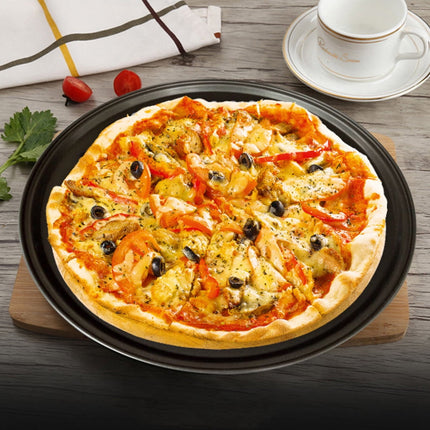 Pizza Pan for Oven, Nonstick Pizza Pans, Carbon Steel Pizza Pan with Holes, Pizza Baking Pan for Oven Baking Supplies, for Home Baking Kitchen Oven Restaurant, 1 Pcs, 12.6 Inches 12.6" Black.