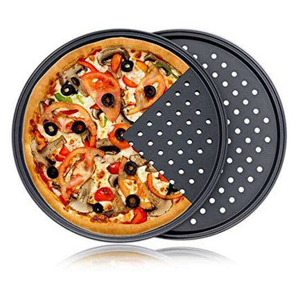 Pizza Pan for Oven, Nonstick Pizza Pans, Carbon Steel Pizza Pan with Holes, Pizza Baking Pan for Oven Baking Supplies, for Home Baking Kitchen Oven Restaurant, 1 Pcs, 12.6 Inches 12.6" Black.