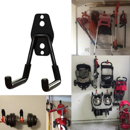 Garage Storage Utility Hooks, Heavy Duty Garage Hooks, Garage Garden Tool Organizer, Steel Wall Mount Hooks, Garden Small U Hooks, Wall Mount Hanger Organizer for Tools, 1 Pcs, 2.56x2.05x4.33 2.56" x 2.05" x 4.33" Black.