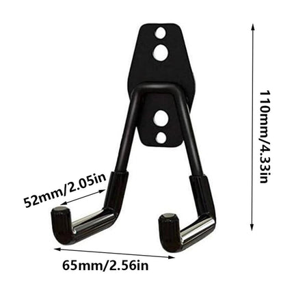 Garage Storage Utility Hooks, Heavy Duty Garage Hooks, Garage Garden Tool Organizer, Steel Wall Mount Hooks, Garden Small U Hooks, Wall Mount Hanger Organizer for Tools, 1 Pcs, 2.56x2.05x4.33 2.56" x 2.05" x 4.33" Black.