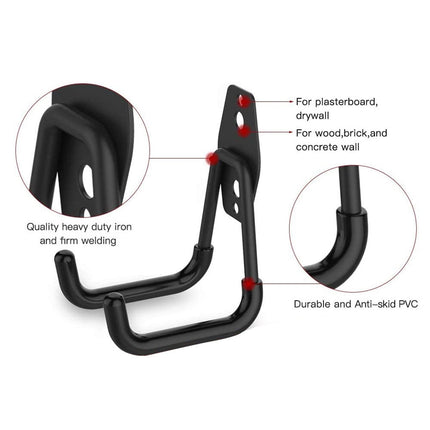 Garage Storage Utility Hooks, Heavy Duty Garage Hooks, Garage Garden Tool Organizer, Steel Wall Mount Hooks, Garden Small U Hooks, Wall Mount Hanger Organizer for Tools, 1 Pcs, 2.56x2.05x4.33 2.56" x 2.05" x 4.33" Black.