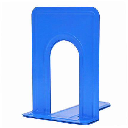 Metal Book Ends for Shelves, Heavy Duty Bookends for Office Home Kitchen Decorative, Nonskid Book Ends to Hold Heavy Books, 1 Pairs/2 Pcs, 5.71x4.92x6.61 5.71" x 4.92" x 6.61" blue/1 Pair.