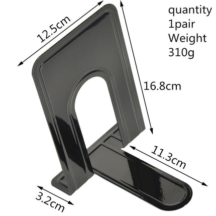 Metal Book Ends for Shelves, Heavy Duty Bookends for Office Home Kitchen Decorative, Nonskid Book Ends to Hold Heavy Books, 1 Pairs/2 Pcs, 5.71x4.92x6.61 5.71" x 4.92" x 6.61" white/1 Pair.