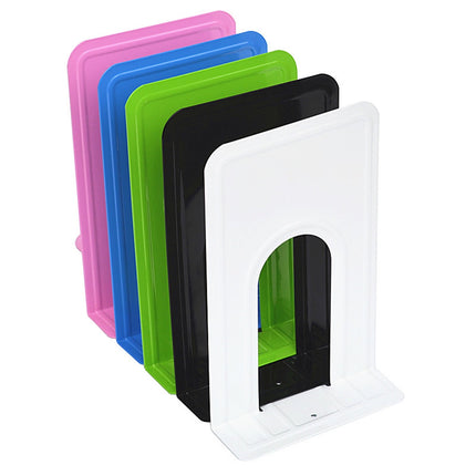 Metal Book Ends for Shelves, Heavy Duty Bookends for Office Home Kitchen Decorative, Nonskid Book Ends to Hold Heavy Books, 1 Pairs/2 Pcs, 5.71x4.92x6.61 5.71" x 4.92" x 6.61" white/1 Pair.