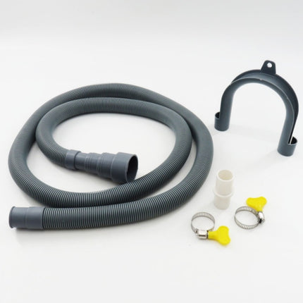 Washing Machine Drain Hose Extension Kit, Durable Washer Drain Hose, Universal for Washer, Dishwasher & Dehumidifier, 5-Piece Set with U-Bracket, 2 Clamps & Adapter, 1 Set, 6.5 Ft 9.8' Grey.