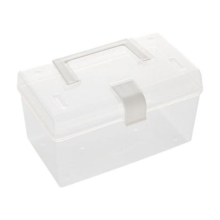 Transparent Storage Box, Clear Storage Latch Box Plastic Container Plastic Carrying Case with Handle and Latches for Home Desktop, 1 Pcs, 7.68x4.13x4.33 9.06" x 4.53" x 3.74" Clear.