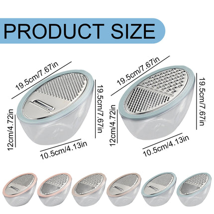 Cheese Grater With Containe,Vegetable Slicer,Stainless Steel Graters,Multi Purpose Graters For Kitchen,Stainless Steel Cheese Shredder,Potato Slicer,Cheese Shredder,Kitchen Gadgets,(A,4.13x7.67 in) A.
